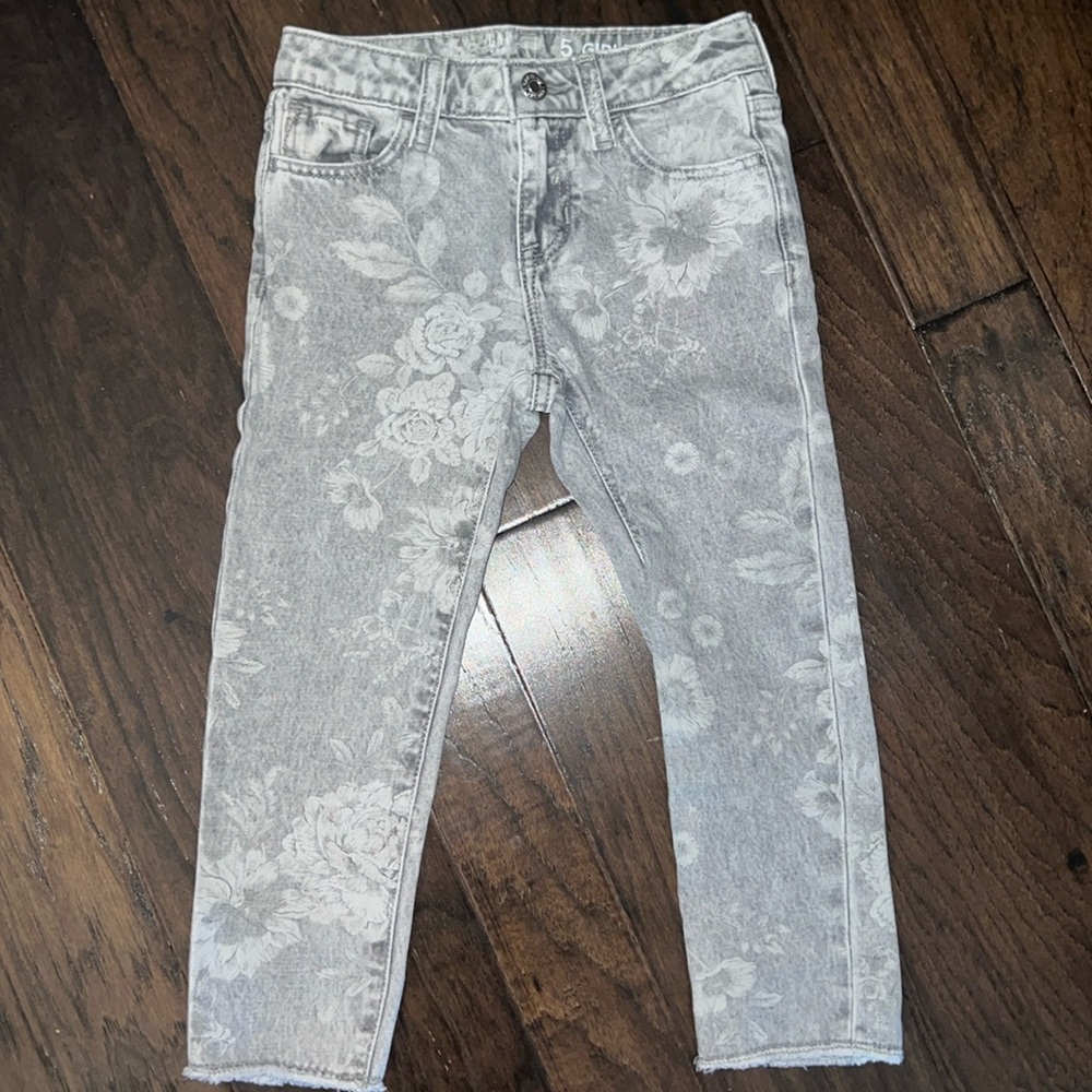Gap kids girl floral girlfriend style jeans 5